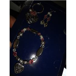 Sister's braclet, ear rings and keychain