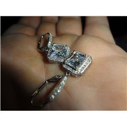 Silver Ear Rings with many stones