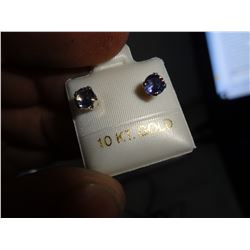 10kt Gold iolite ear studs