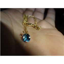 14kt Gold pendant with topaz on Chain