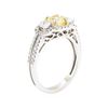 Image 4 : 18KT White and Yellow Gold 1.20 ctw Yellow and White Diamond Ring