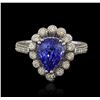 14KT White Gold 3.06 ctw Blue Sapphire and Diamond Ring
