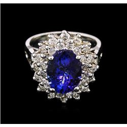 14KT White Gold 3.50 ctw Tanzanite and Diamond Ring