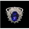 Image 1 : 14KT White Gold 3.50 ctw Tanzanite and Diamond Ring