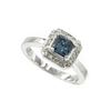 Image 2 : 18KT White Gold 1.21 ctw Fancy Blue Princess Cut Diamond Solitaire Engagement Ri