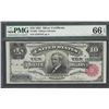 Image 1 : 1891 $10 Tombstone Silver Certificate Note Fr.299 PMG Gem Uncirculated 66EPQ