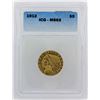 Image 1 : 1912 $5 Indian Head Half Eagle Gold Coin ICG MS63