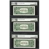 Image 2 : Lot of (3) Consecutive 1957 $1 Silver Certificate Notes PMG Gem Uncirculated 66E