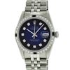 Rolex Men's Stainless Steel Blue Vignette Diamond & Sapphire Datejust Wristwatch