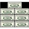 Image 2 : Lot of (7) Consecutive 1996 $20 Federal Reserve STAR Notes