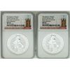 Image 1 : Lot of (2) 2018 Great Britain 5 Pound Queen's Beasts Silver Coins NGC MS69 Early