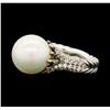 Image 2 : David Yurman .925 Silver 0.40 ctw Diamond and Pearl Ring