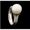 Image 4 : David Yurman .925 Silver 0.40 ctw Diamond and Pearl Ring