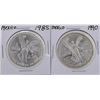 Image 1 : Lot of 1985 & 1990 Mexico 1 Oz Liberated Silver Coins