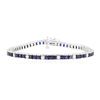 Image 1 : 14KT White Gold 5.50 ctw Sapphire and Diamond Bracelet