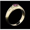Image 4 : 14KT Yellow Gold 0.60 ctw Pink Sapphire and Diamond Ring