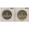 Image 1 : Lot of (2) 1939 $1 Canada Silver Dollar Coins