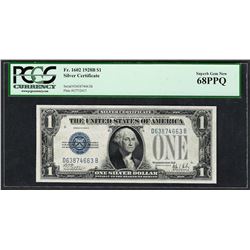 1928B $1 Funnyback Silver Certificate Note Fr.1602 PCGS Superb Gem New 68PPQ