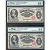 Image 1 : Pair of Low Serial No. 7 - 1886 & 1891 $1 Martha Washington Silver Certificate N