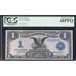 FINEST KNOWN - 1899 $1 Black Eagle Silver Certificate Note PCGS Superb Gem New 6