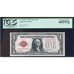 1928 $1 Legal Tender STAR Note Fr.1500* PCGS Extremely Fine 40PPQ