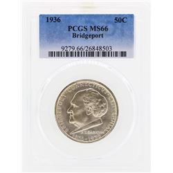 1936 Bridgeport Commemorative Half Dollar Coin PCGS MS66