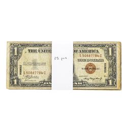 Lot of (25) 1935A $1 Hawaii WWI Emergency Silver Certificate Notes