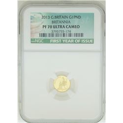 2013 Great Britain 1 Pound Gold Coin NGC PF70 Ultra Cameo