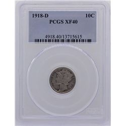 1918-D Mercury Dime Coin PCGS XF40