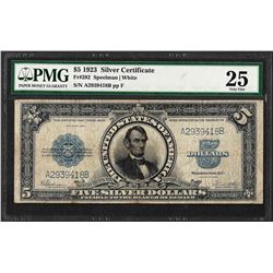 1923 $5 Porthole Silver Certificate Note Fr.282 PMG Very Fine 25