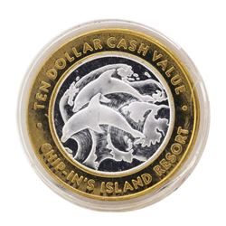 .999 Silver Chip-Ins Island Resort Harris, MI $10 Limited Edition Gaming Token