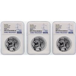 Lot of (3) 2018 Niue $2 Star Wars Stormtrooper Silver Coins NGC MS69 Early Relea