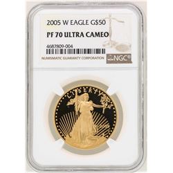 2005-W $50 American Gold Eagle Coin NGC PF70 Ultra Cameo