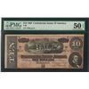 Image 1 : 1864 $10 Confederate States of America Note T-68 PMG About Uncirculated 50EPQ