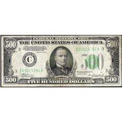 1934 $500 Federal Reserve Note Philadelphia