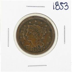 1853 Braided Hair Large Cent Coin