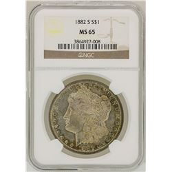 1882-S $1 Morgan Silver Dollar Coin NGC MS65