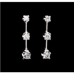 14KT White Gold 0.50 ctw Diamond Dangle Earrings