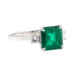 14KT White Gold 1.87 ctw Emerald and Diamond Ring