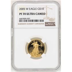 2005-W $10 American Gold Eagle Coin NGC PF70 Ultra Cameo