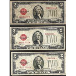 Lot of (3) 1928 $2 Legal Tender Notes