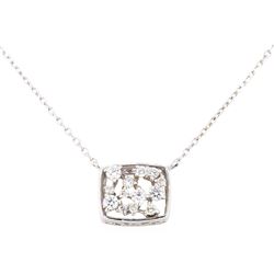 14KT White Gold 0.15 ctw Diamond Necklace