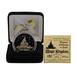 Limited Edition Disney Magic Kingdom .999 Fine Silver Medal w/ 24K Gold Highligh