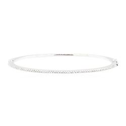 14KT White Gold 0.75 ctw Diamond Bangle Bracelet