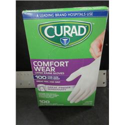 New Curad Latex Exam Gloves / 100 count / one size fits most
