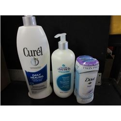 Lot of 3 Womens products / 2 pack of Dove Anti-Perspirant / 2 skin lotions