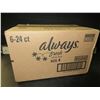 Image 1 : New case of Always ultru-thin Overnight pads with wings / size 4 / 6 packs