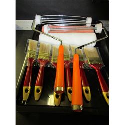 New Painting Bundle / Paint Tray 2 rollers & 2 Handles / 6 Brushes