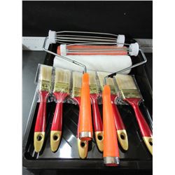 New Painting Bundle / Paint Tray 2 rollers & 2 Handles / 6 Brushes