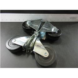 Set of 4 New 3 inch Castors / 2 swivel and 2 fixed
